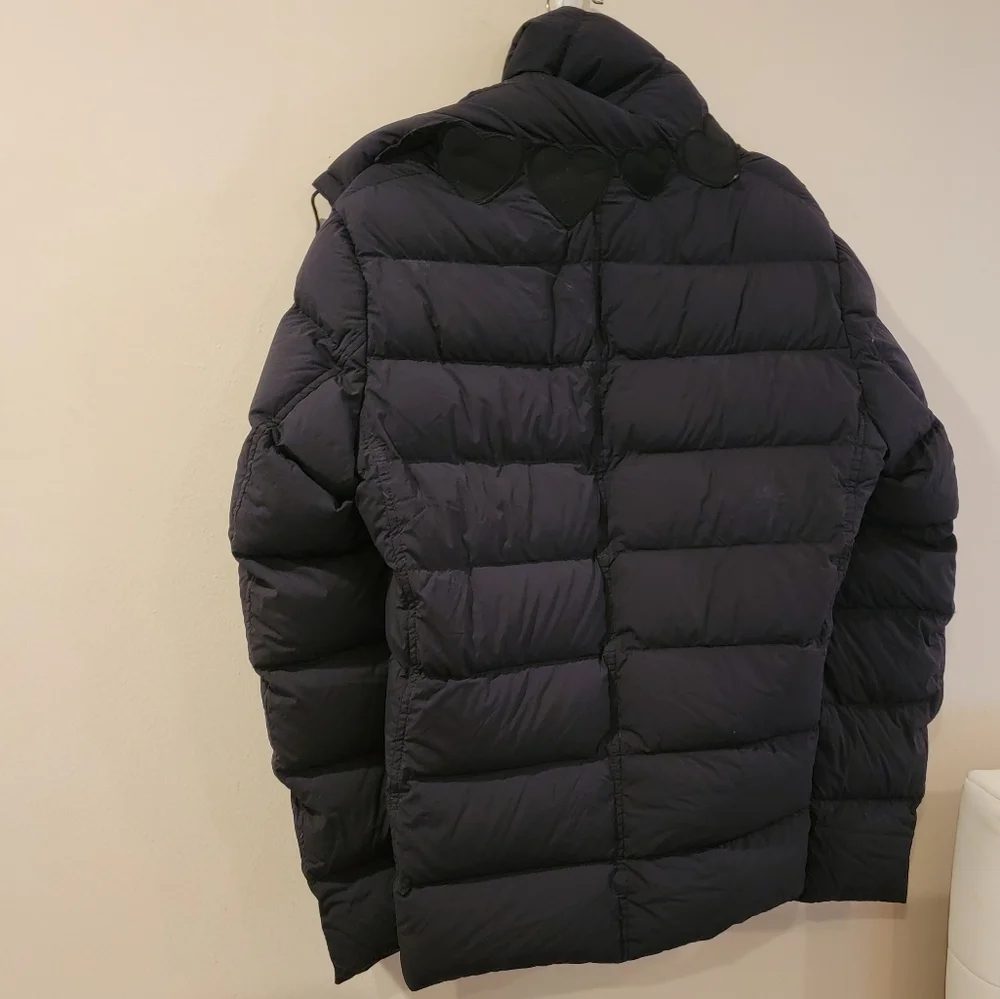 Moncler Women's size 3 black puffer with hearts winter jacket with hood down - Picture 16 of 16